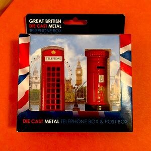 🇬🇧Great British Die Cast Metal Telephone Box & Post Box New in Box 🇬🇧